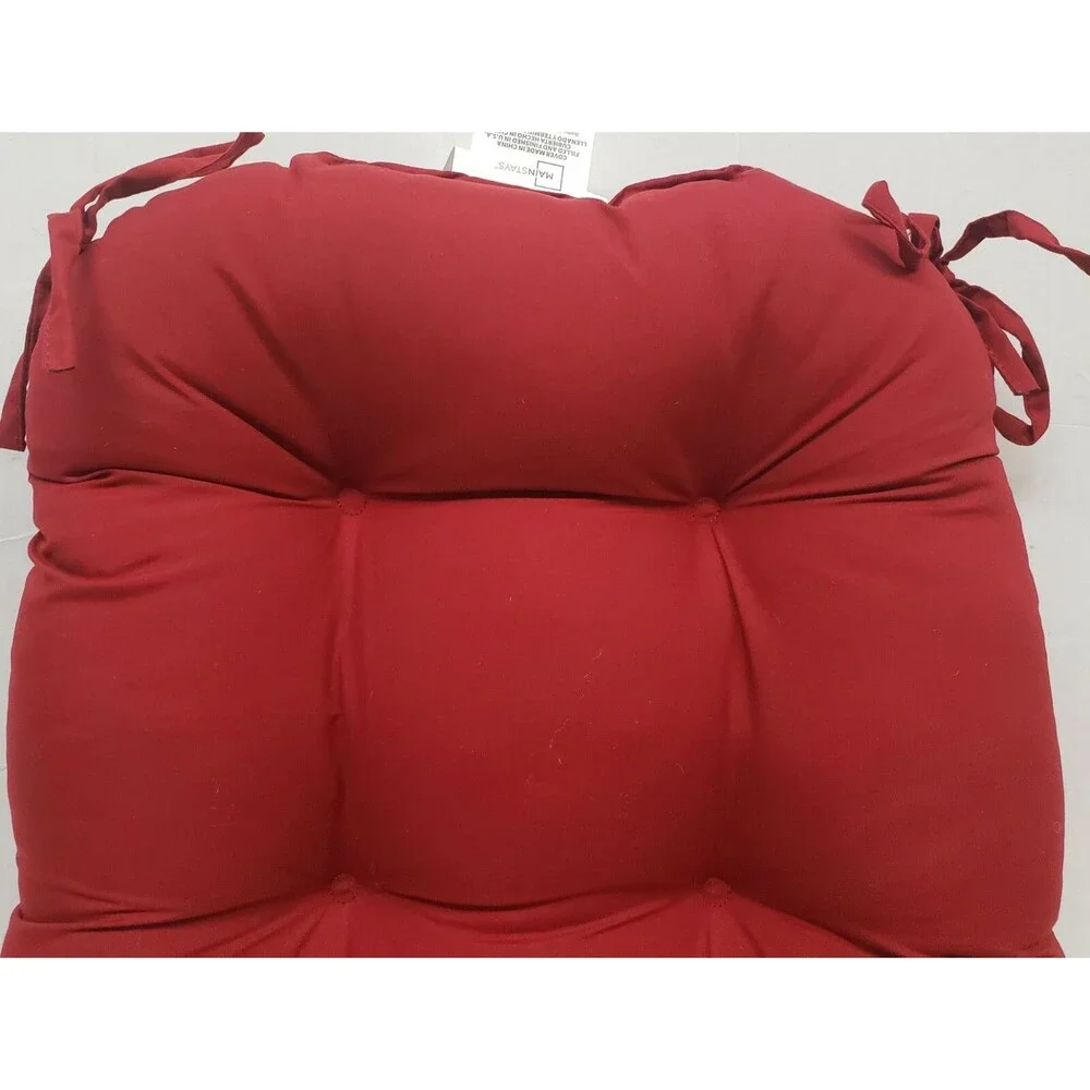 Set of 2 Thick Reversible Cushion Chair Pads w/ties(15x15